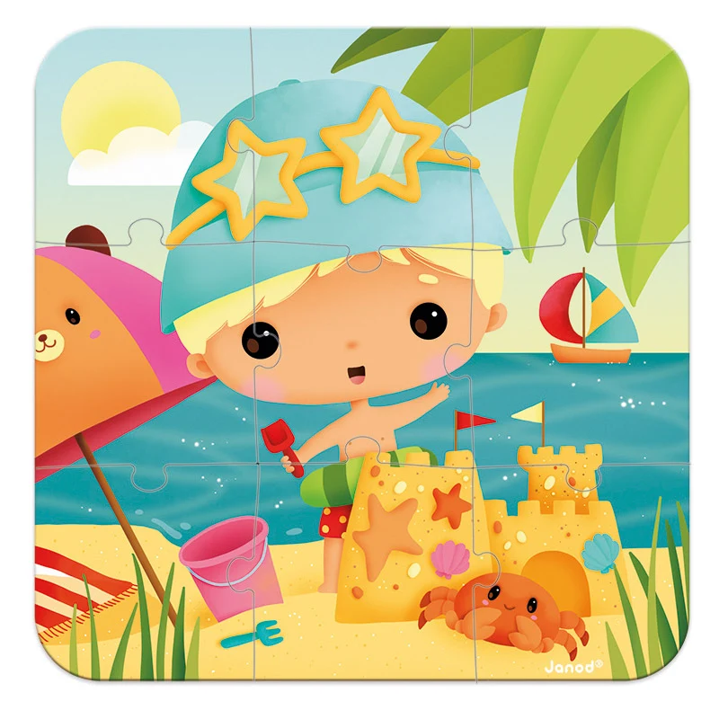 Set de 4 Puzzles evolutivos: Las estaciones - Janod