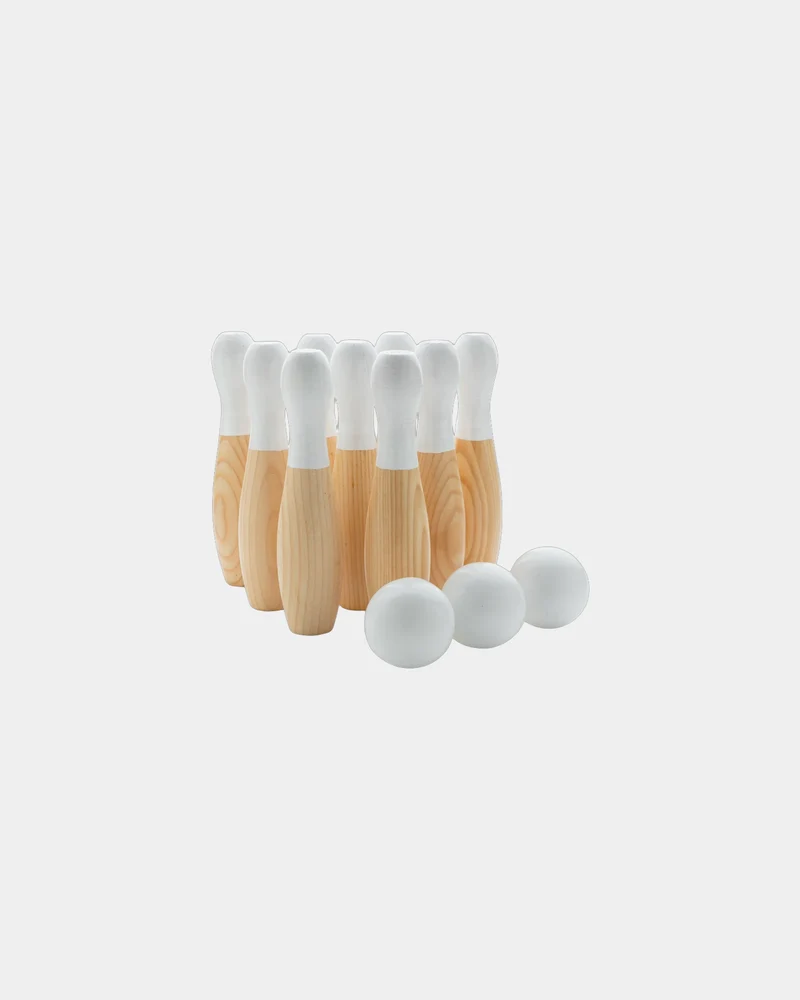 Juego de bolos de madera de pino para personalizar