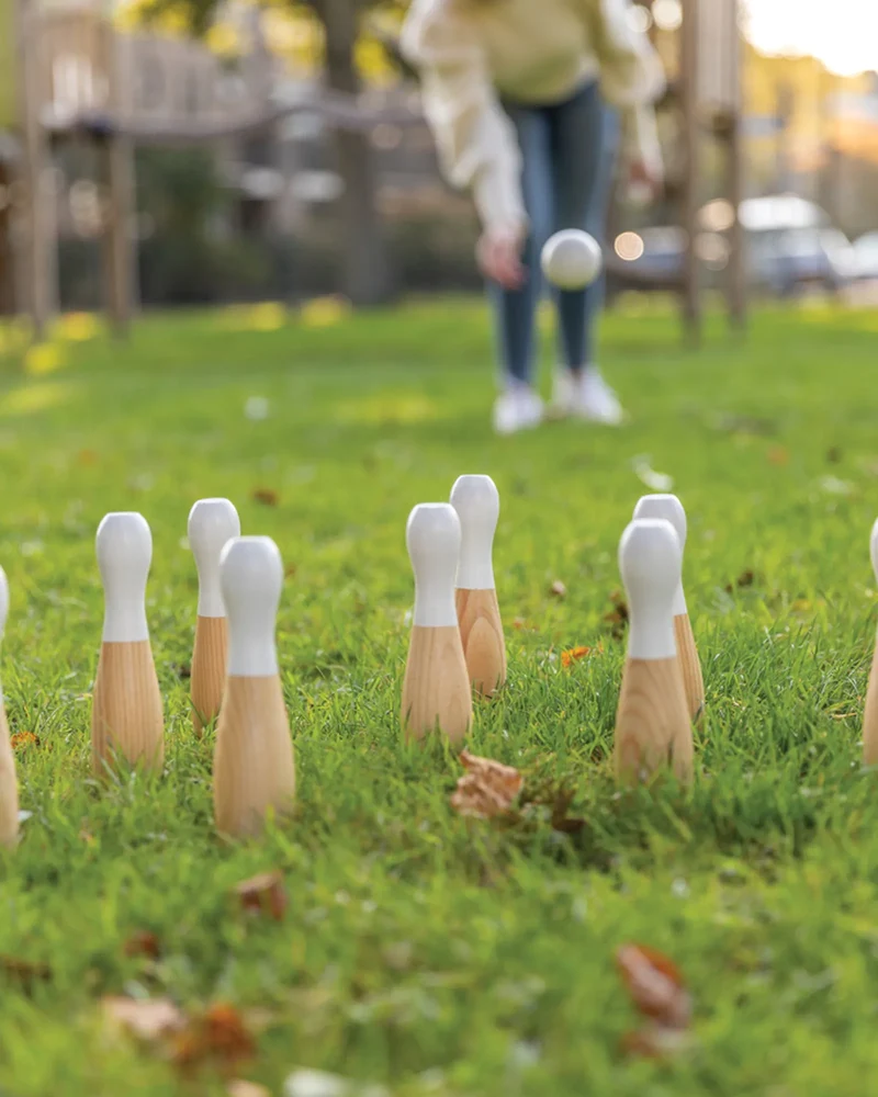 Juego de bolos de madera de pino para personalizar