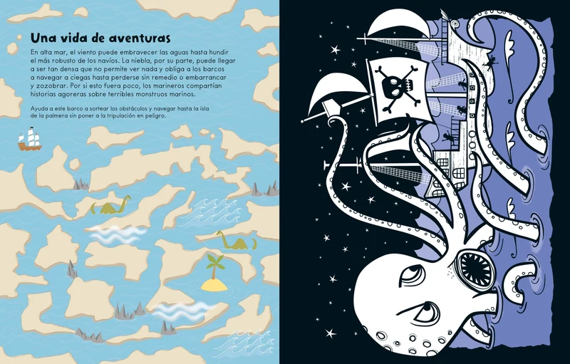 Piratas: Libro con pasatiempos y páginas para colorear