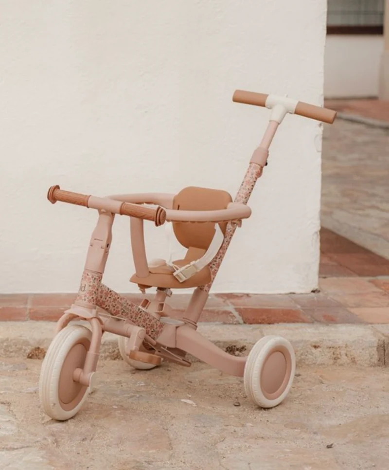 Triciclo con Barra 4 en 1 Flores Little Dutch