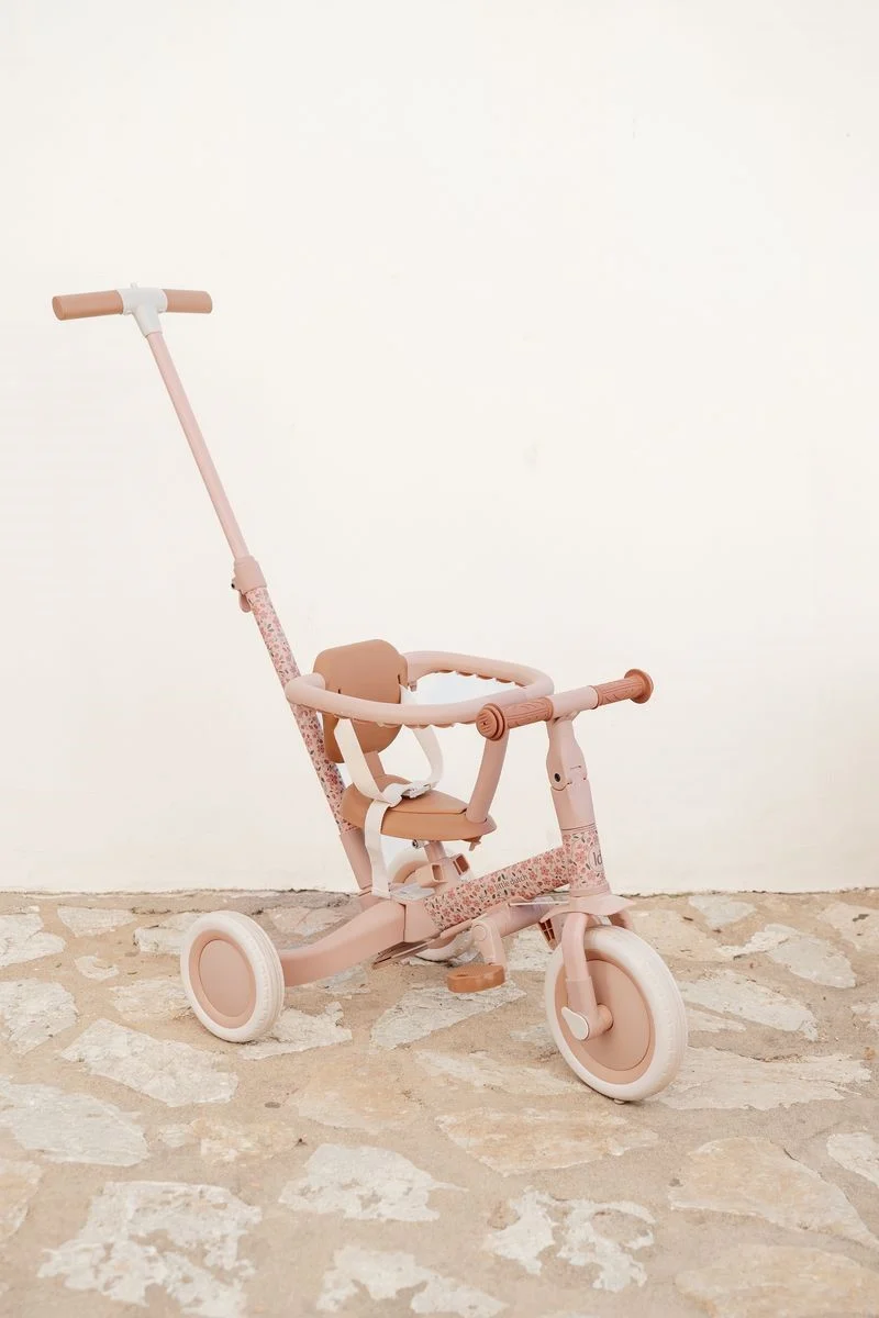 Triciclo con Barra 4 en 1 Flores Little Dutch
