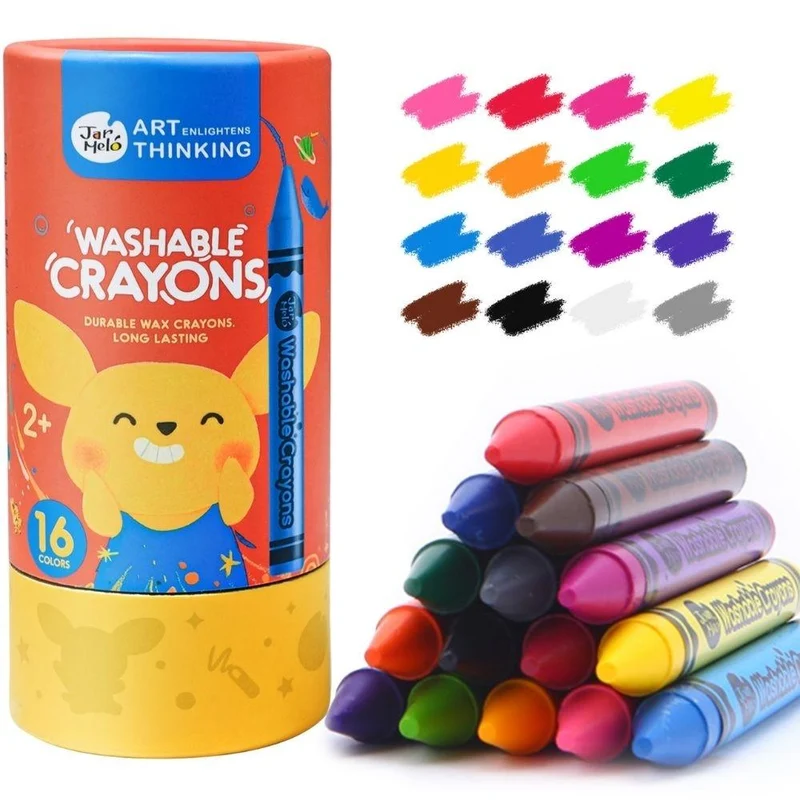 Set Bote Crayones lavables 16ud - Jarmelo
