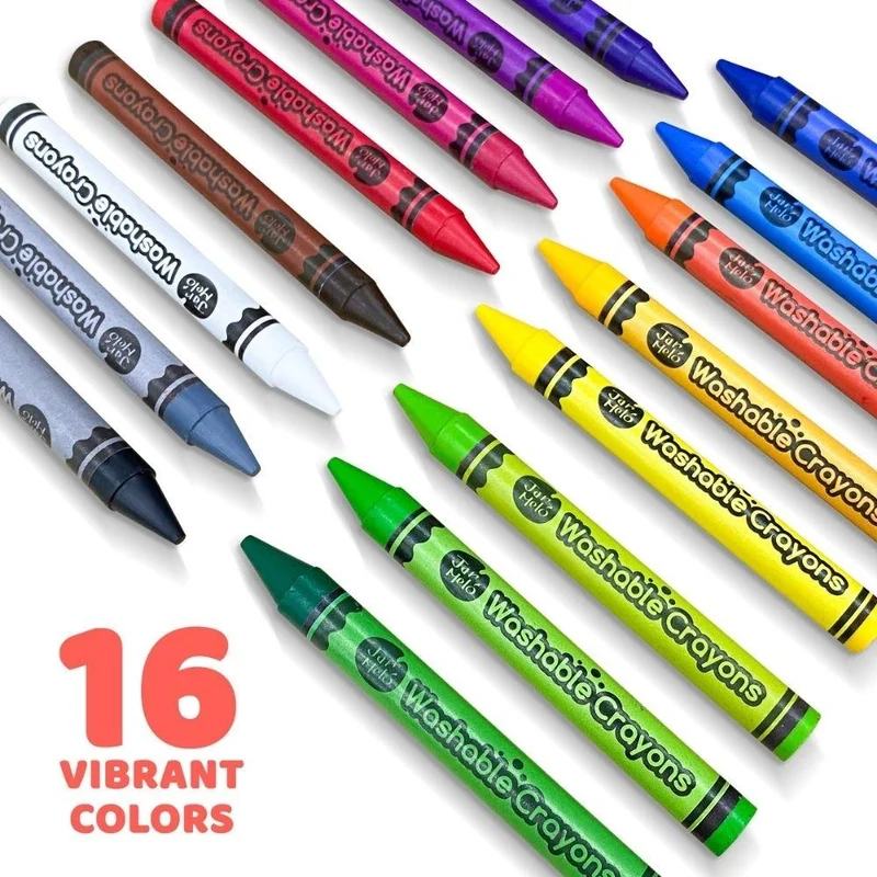 Set Bote Crayones lavables 16ud - Jarmelo