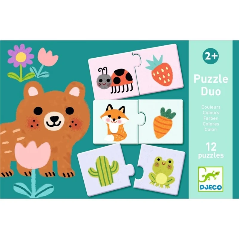 Puzzle Dúo: Colores - 12 pzs - Djeco