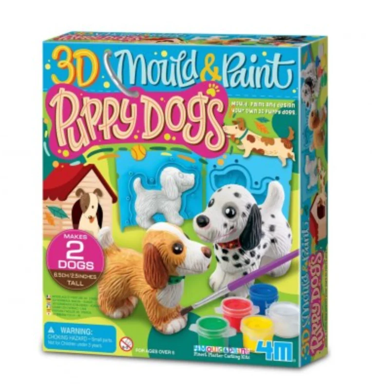 Moldea y pinta: Perritos en 3D- 4M