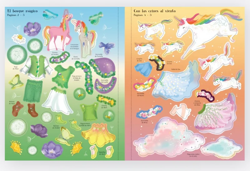El vestuario de pegatinas - Los unicornios del arcoíris