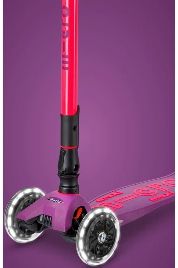 Patinete Plegable Maxi Deluxe LED Ultra Rosa