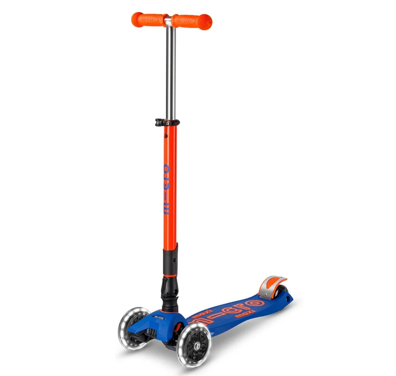 Patinete Plegable Maxi Deluxe LED Azul Naranja
