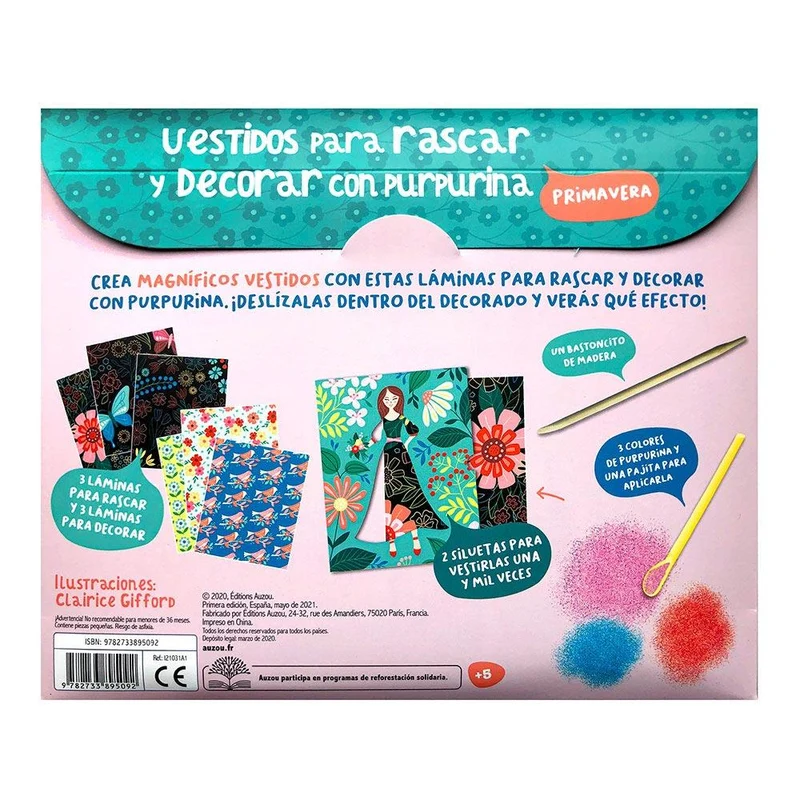 Mi estuche de artista: vestidos rascar y decorar con purpurina