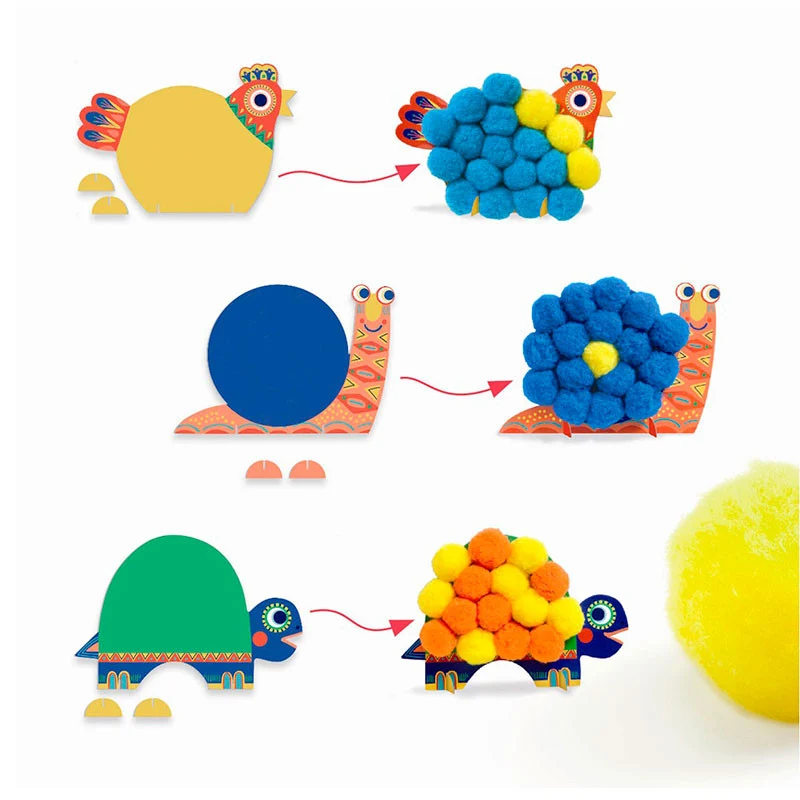 Siluetas de pompones - Animales Blandos - Djeco