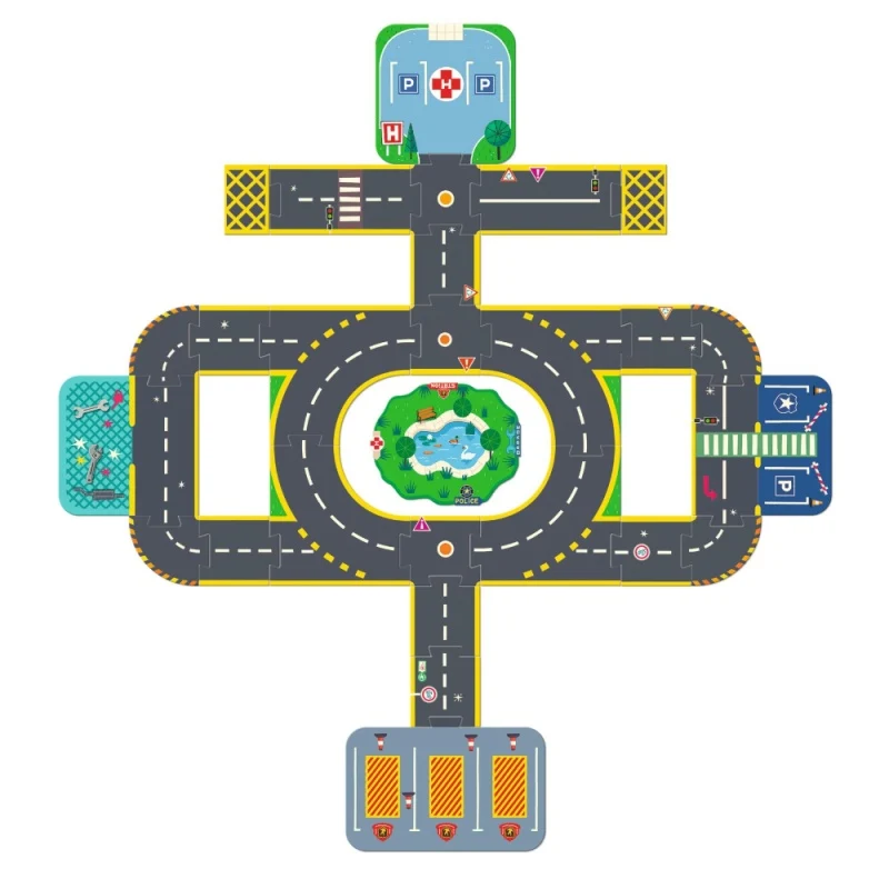 Puzzle gigante: Circuit City Puzzle Crazy motors - Djeco