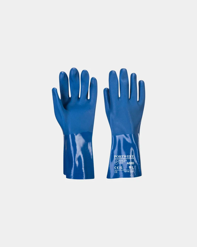 Guantes PVC manga 30cm azul para personalizar