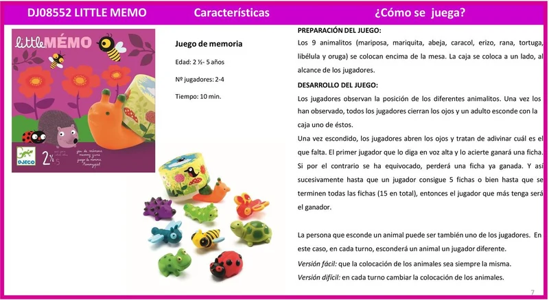 Little Memo - Juego de Memoria - Djeco