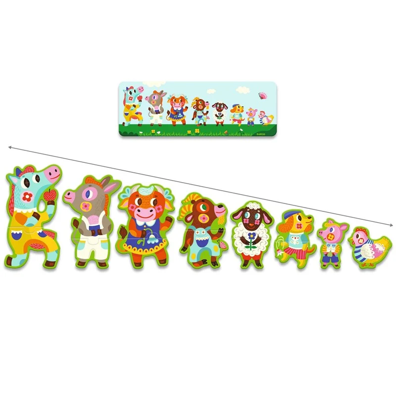Djeco - Puzzle Grandes y Pequeños Granja- 16 pzs