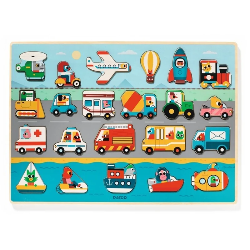 Encajable Puzzlo Vroom - Djeco