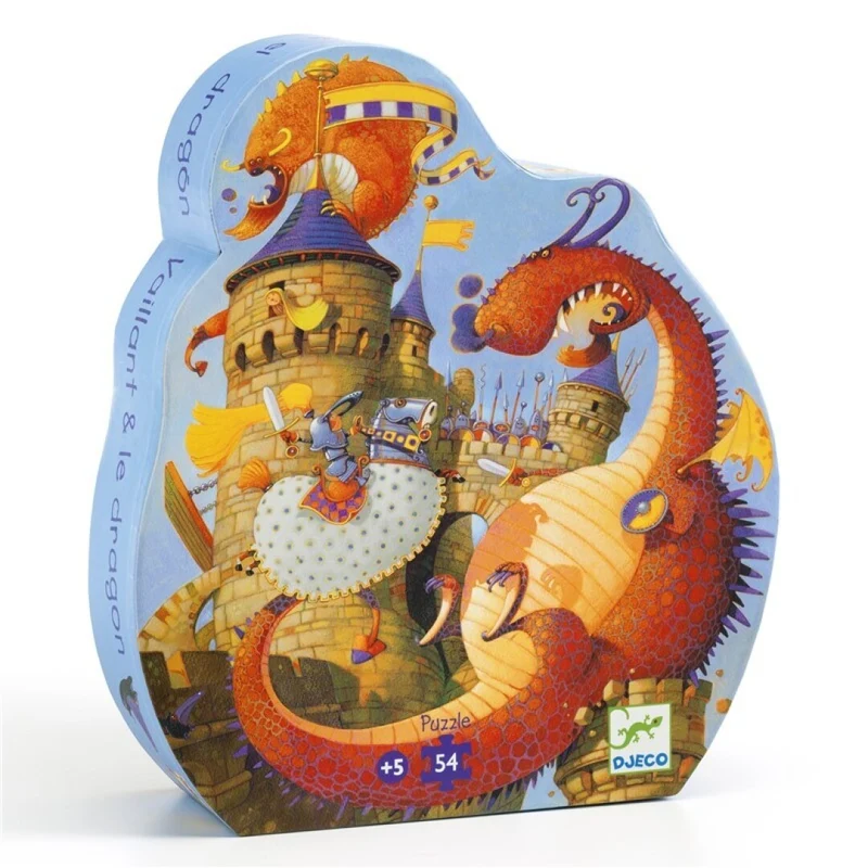 Puzzle silueta Vaillant y el dragón - Djeco