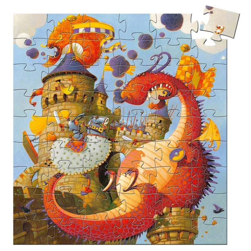 Puzzle silueta Vaillant y el dragón - Djeco