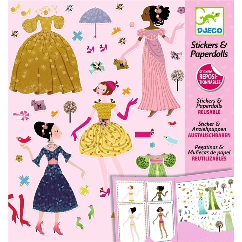 Pegatinas y Muñecas de Papel (vestidos de las 4 estaciones) - Djeco