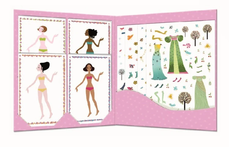 Pegatinas y Muñecas de Papel (vestidos de las 4 estaciones) - Djeco