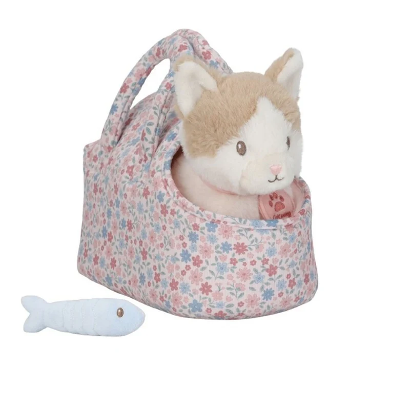 Gatito Peluche Marley con Bolsa Floral - Little Dutch