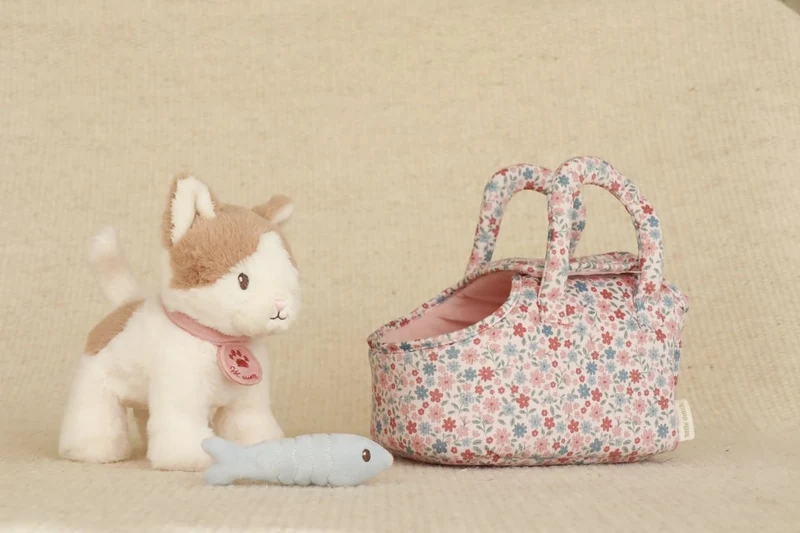 Gatito Peluche Marley con Bolsa Floral - Little Dutch