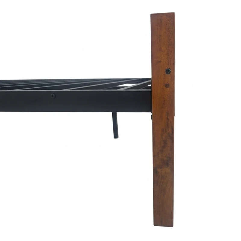 Tokoa Cama de Metal/Madera con Respaldo Tapizado