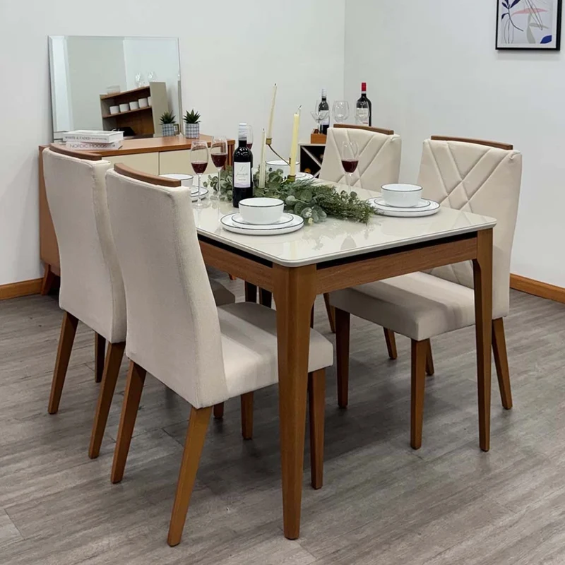 Tokoa Mesa para Comedor Rectangular Madera/Vidrio