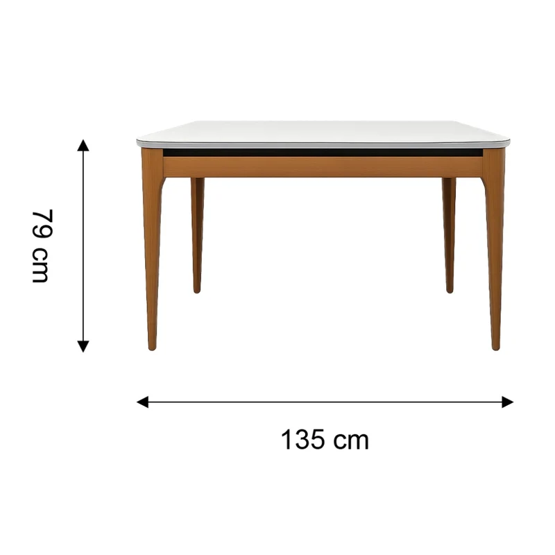Tokoa Mesa para Comedor Rectangular Madera/Vidrio