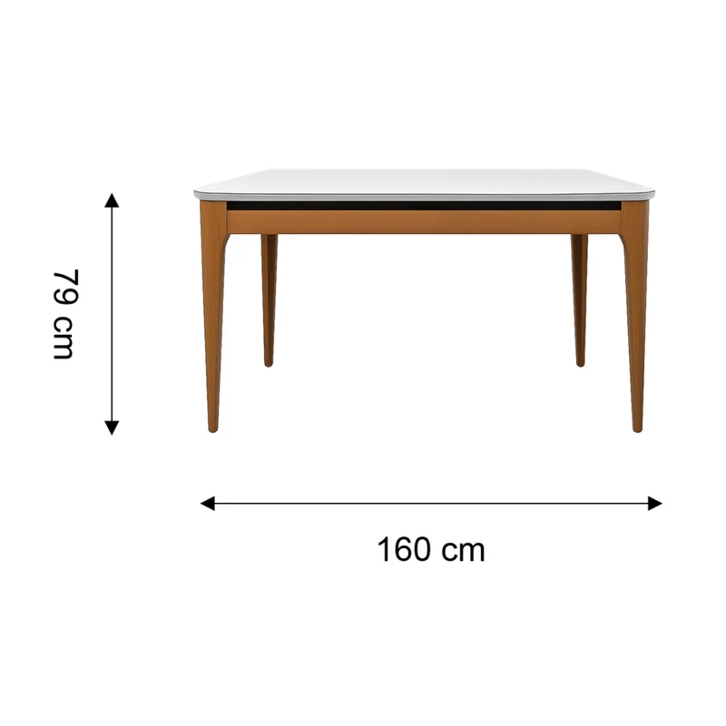 Tokoa Mesa para Comedor Rectangular Madera/Vidrio
