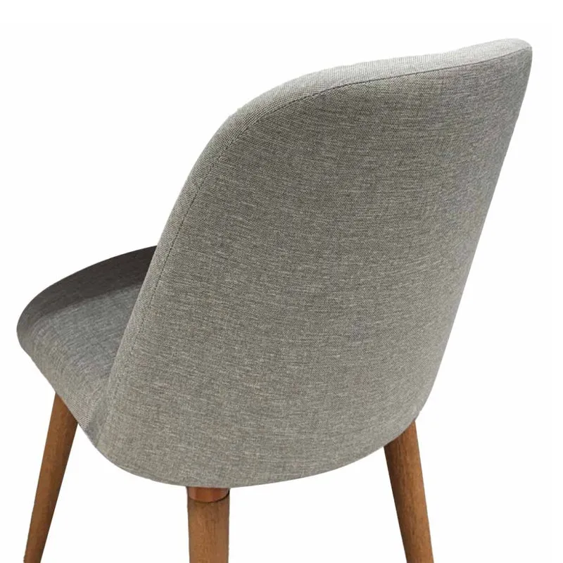 Tokoa Silla para Comedor de Madera Tapizada con Lino