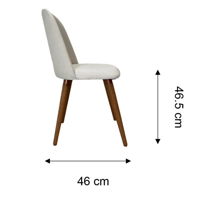 Tokoa Silla para Comedor de Madera Tapizada con Lino