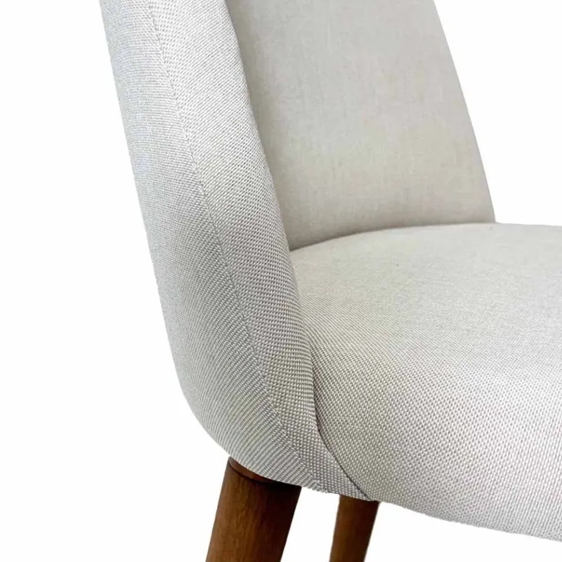 Tokoa Silla para Comedor de Madera Tapizada con Lino