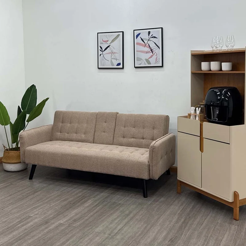 Tokoa Sofá Cama Tela de Lino 182x75.5x87cm