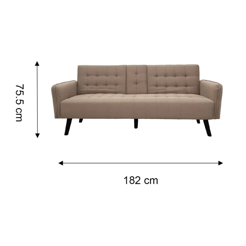 Tokoa Sofá Cama Tela de Lino 182x75.5x87cm