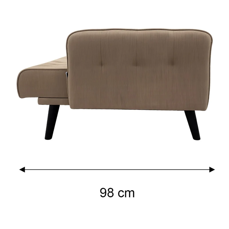 Tokoa Sofá Cama Tela de Lino 182x75.5x87cm