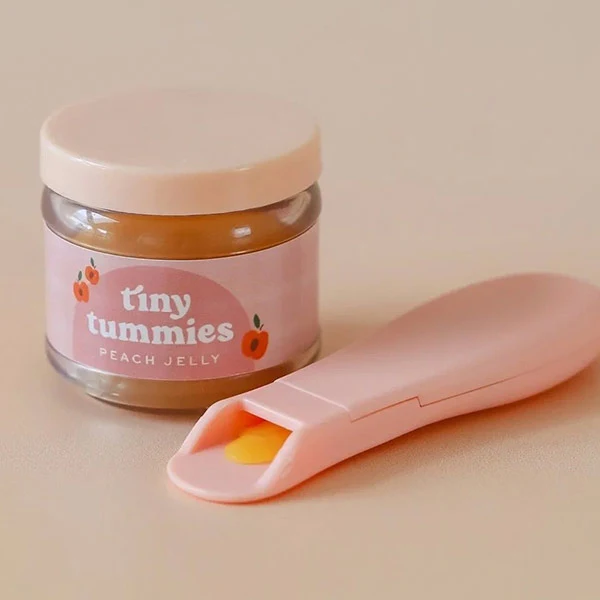 Comida Para Muñecos Potito Melocotón y Cuchara Mágica Tiny Harlow