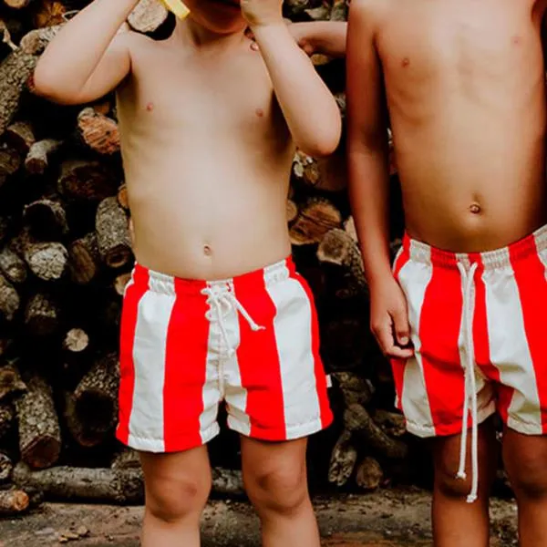 Bañador Boxer Secado Rápido Rojo Rayas Güito
