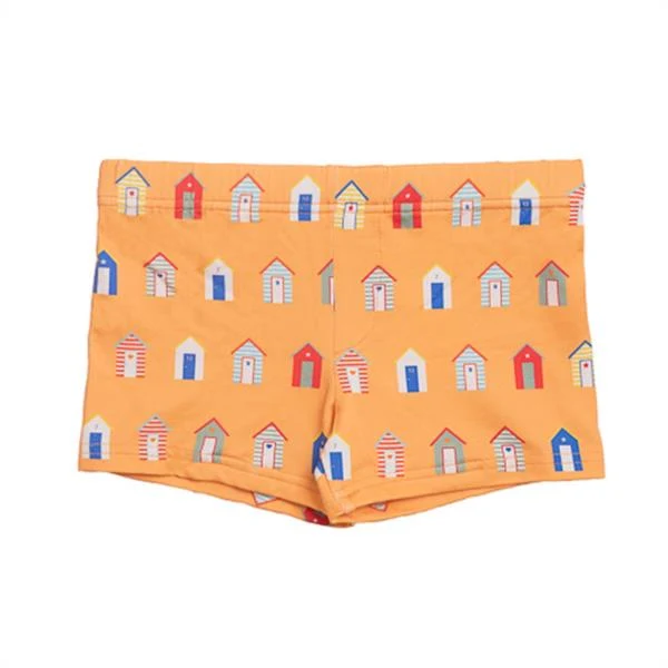 Bañador Boxer Lycra Casas Playa Naranja Güito