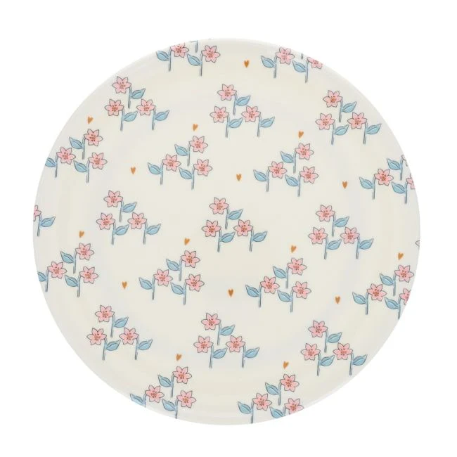 Plato Infantil Melamina Floral Crudo A La Cueillette