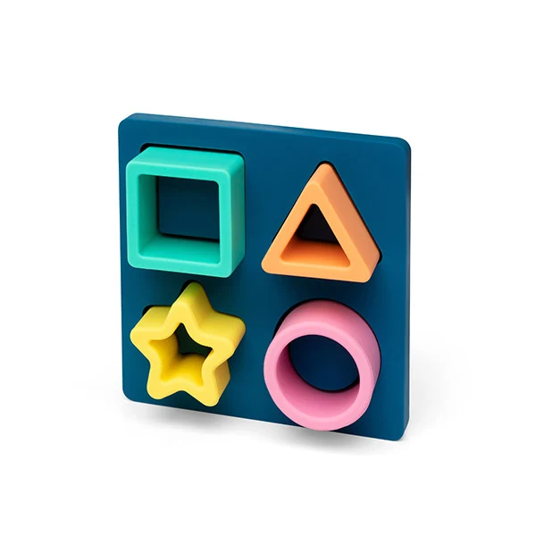 Puzzle Encajable Geométrico Colores Pastel Little L Silicona