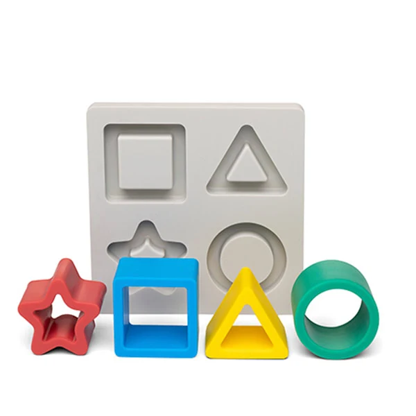 Puzzle Encajable Geométrico Colores Little L Silicona