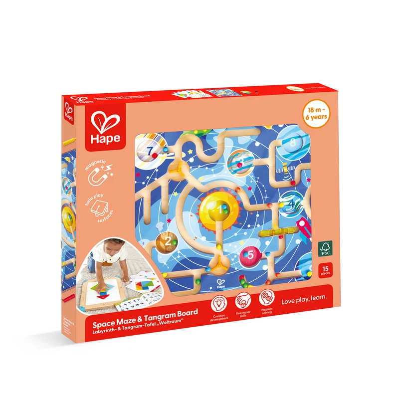 Laberinto Espacial y Tablero de Tangram - Hape