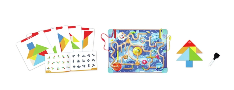 Laberinto Espacial y Tablero de Tangram - Hape