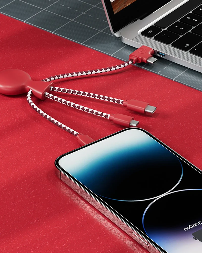 Cable de carga multiconector reciclado para personalizar