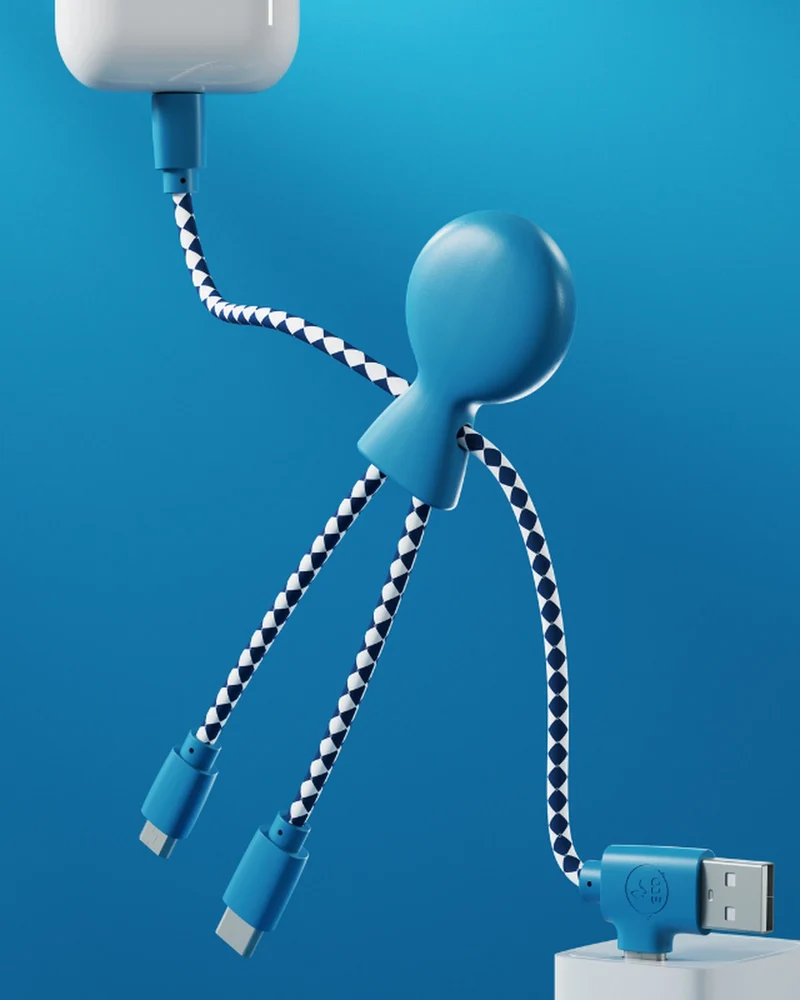 Cable de carga multiconector reciclado para personalizar