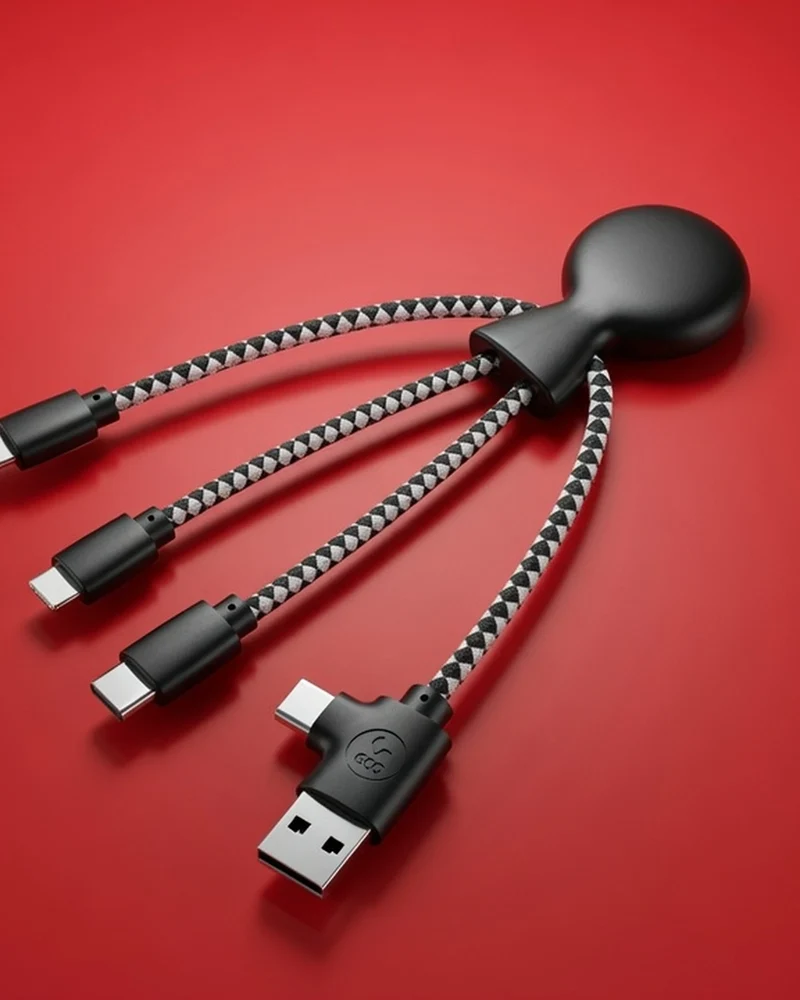 Cable de carga multiconector reciclado para personalizar