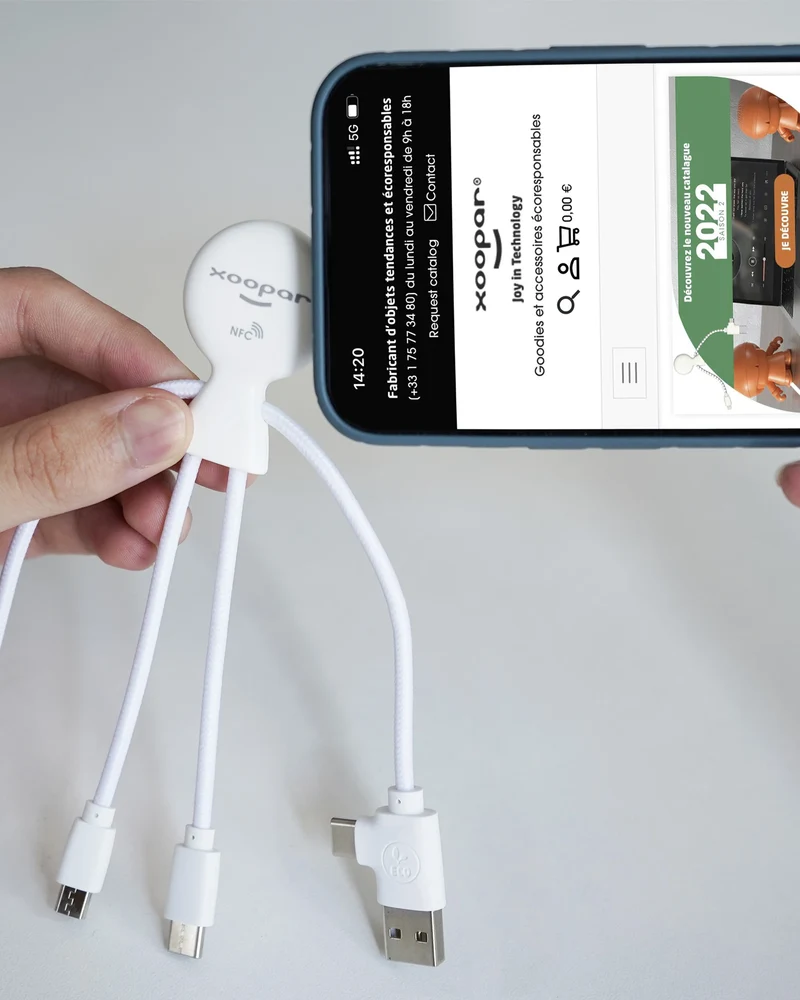 Multicable NFC plástico reciclado Mr Bio para personalizar