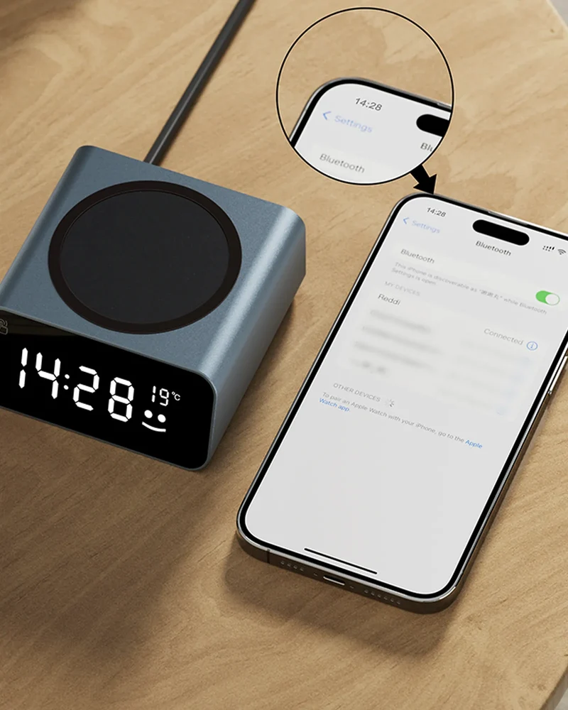 Cargador inalámbrico reloj reciclado GRS para personalizar