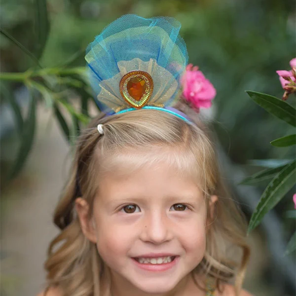 Vesito Pavo Real Con Diadema 5 a 6 años Great Pretenders